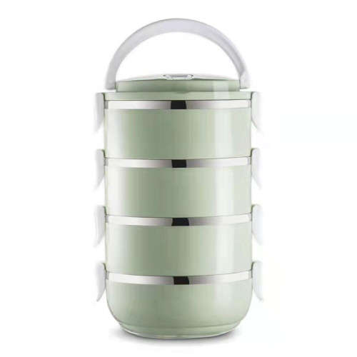 Stainless Steel Bento Gradient Color Seal Lunch Box Round Shape Portable Kids Food Container Picnic