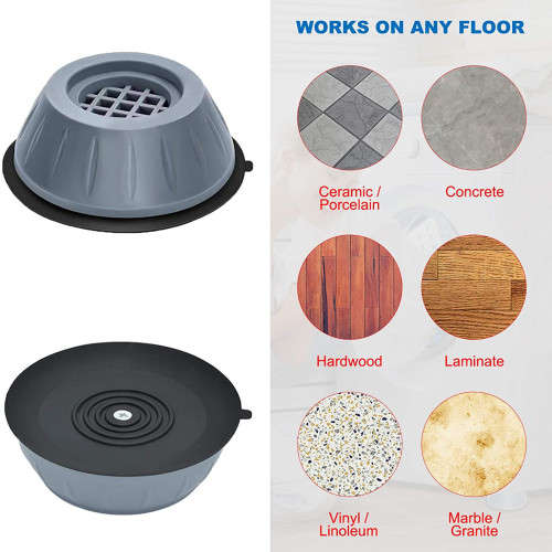4 Washer and Dryer Anti-vibration Pads, Washer Support and Noise Reduction