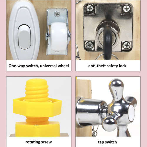 Montessori wooden building blocks toy busy board Montessori unlock toys baby educational sensory toy