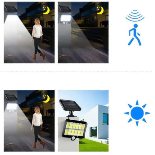 12 COB Solar Rechargeable Led Lights With Motion Sensor Outdoor Garden