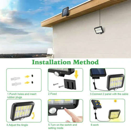 12 COB Solar Rechargeable Led Lights With Motion Sensor Outdoor Garden
