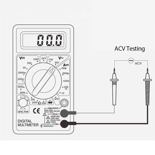 DT-830b Digital LCD AC DC Voltmeter Ammeter Ohm Tester Multimeter Multimeter Buzzer Diagnostic Tool