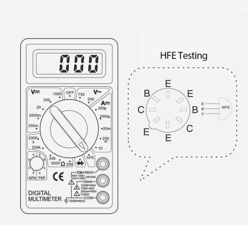 DT-830b Digital LCD AC DC Voltmeter Ammeter Ohm Tester Multimeter Multimeter Buzzer Diagnostic Tool