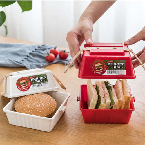 Square Sandwich Box Lunch Box Food Container Burger Storage Container
