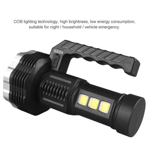 USB Rechargeable Flashlight13LED+Cob and Battery Indicator