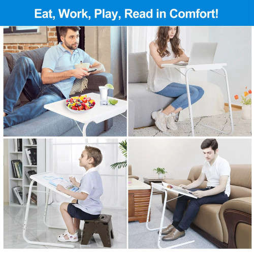 Foldable Tray Table Portable Sofa TV Tray Adjustable Laptop Table