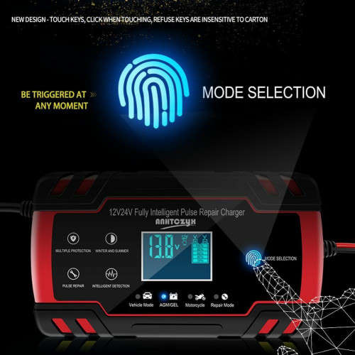 Universal Car Battery Charger 12V 8A 24V 4A Smart Automatic Battery Charger LCD Display Pulse Repair