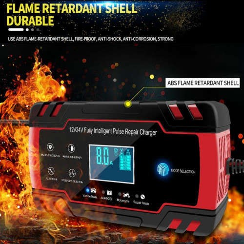 Universal Car Battery Charger 12V 8A 24V 4A Smart Automatic Battery Charger LCD Display Pulse Repair