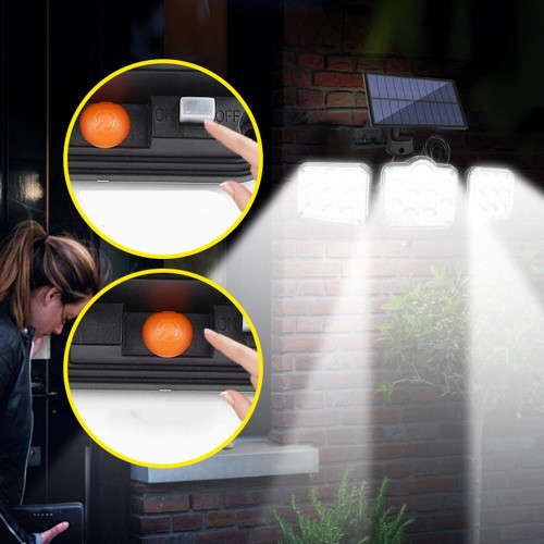 138LED Solar Remote Control Spotlight Lighting Outdoor Waterproof