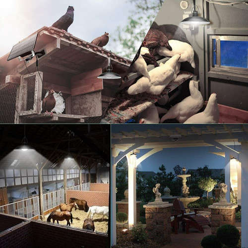 LED Solar Wall Light Home Garden Patio Double Head Pendant Light