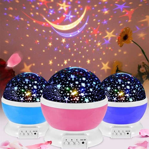 Star Sky LED Rotating Projector Starry Night Light  Kids Room Moon Cosmos Lamp