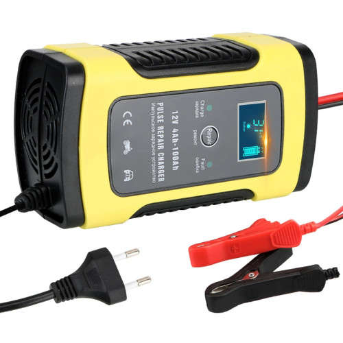 12V Car Battery Charger Lead Acid Battery Charger LCD Display Smart Pulse Repair Car Motorcycle