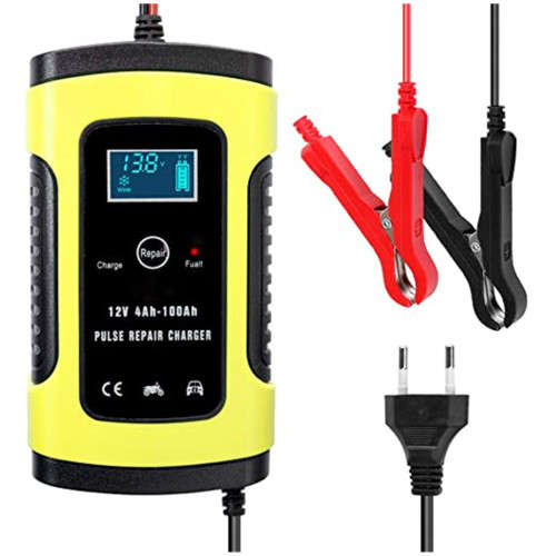12V Car Battery Charger Lead Acid Battery Charger LCD Display Smart Pulse Repair Car Motorcycle