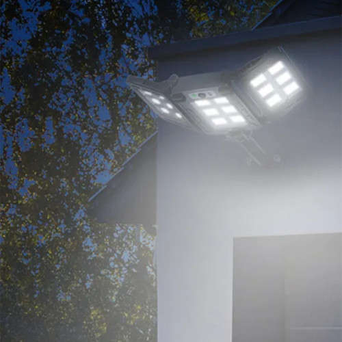 60W Solar Street Light Motion Sensor Waterproof Remote Control 3 Sides Foldable Garden Light GD-7860