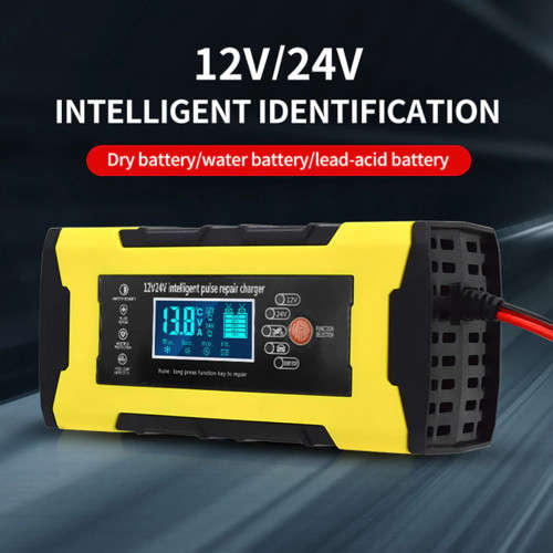 12V 10A LCD Pulse Repair Charger Motorcycle and Car Battery Charger Smart Fast Battery Charger
