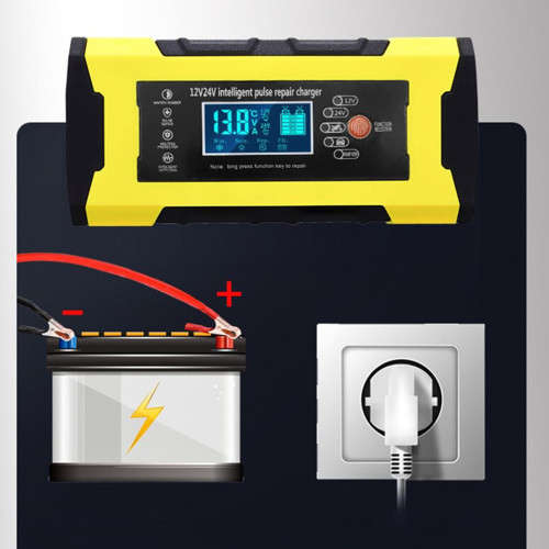 12V 10A LCD Pulse Repair Charger Motorcycle and Car Battery Charger Smart Fast Battery Charger