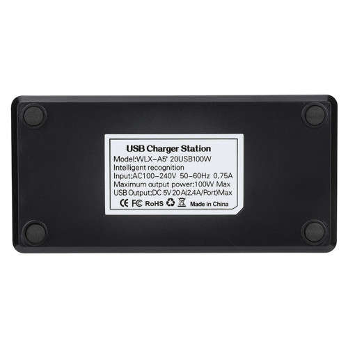 20 Port USB Hub Fast Charging Station Power Adapter USB Desktop Fast Charging Station