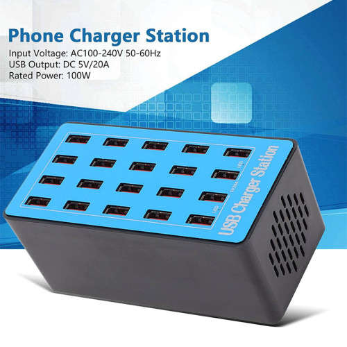 20 Port USB Hub Fast Charging Station Power Adapter USB Desktop Fast Charging Station