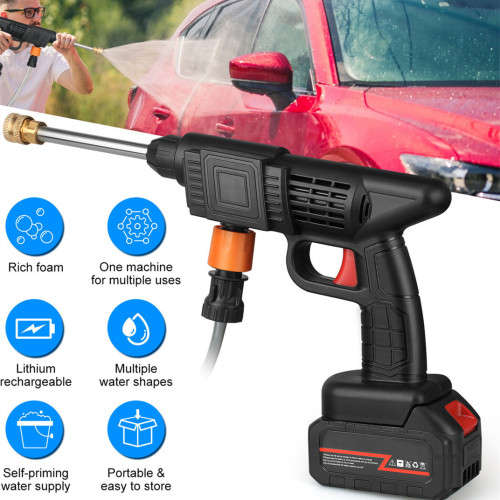 Fully Automatic Portable Foam Water Gun Powerful High Voltage 24V Lithium Wireless Car Wash