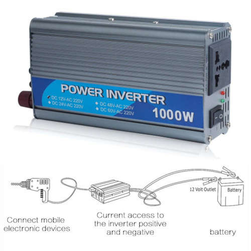 Vehicle Power Inverter DC12V to AC220V Portable 1000W Home Power Inverter 1000W