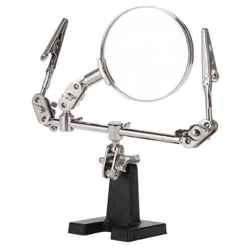 Welding Tool Adjustable Magnifier Holder Metal Base With Adjustable Alligator Clips Precision Work