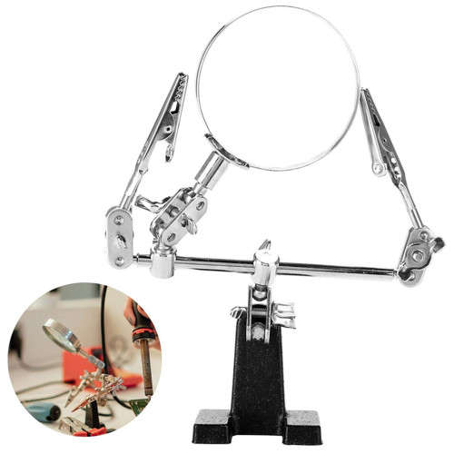 Welding Tool Adjustable Magnifier Holder Metal Base With Adjustable Alligator Clips Precision Work