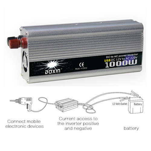 Vehicle Power Inverter DC12V to AC220V Portable 1000W Home Power Inverter 1000W