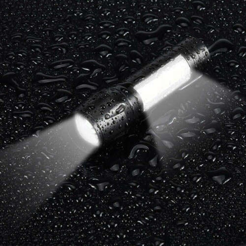 LED Bright Flashlight Zoom Work Light with Side Light and Storage Box 511 Camping Flashlight