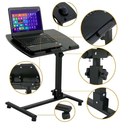 Portable Laptop Desk Adjustable Height Computer Stand Rolling Desk Office Desk AD1