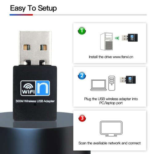 Mini USB 300Mbps Wifi  Wireless Lan Network  Internet Adapter
