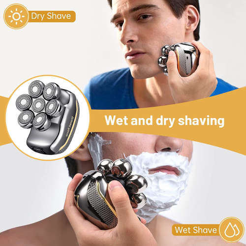 Men`s Electric Shaver with 7 Razor Heads 7D Wet and Dry Electric Shaver