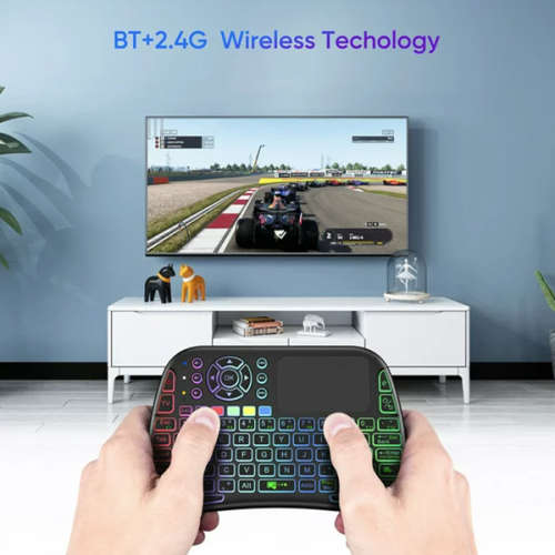 Mini Smart Wireless Keyboard Bluetooth 2.4G Touchpad Colorful Backlit Keyboard
