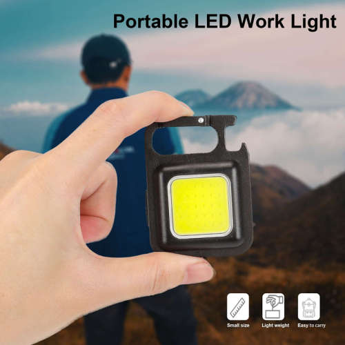 Mini LED Keychain Work Light Torch Pocket Flashlight USB Rechargeable