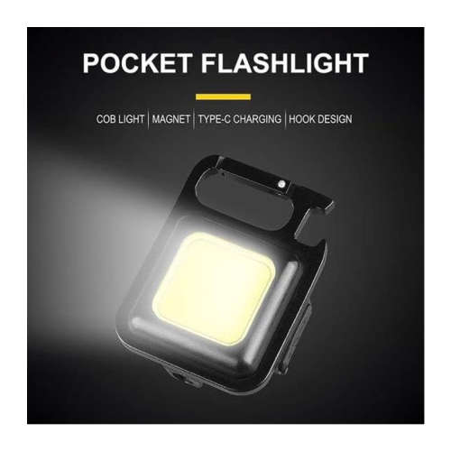 Mini LED Keychain Work Light Torch Pocket Flashlight USB Rechargeable