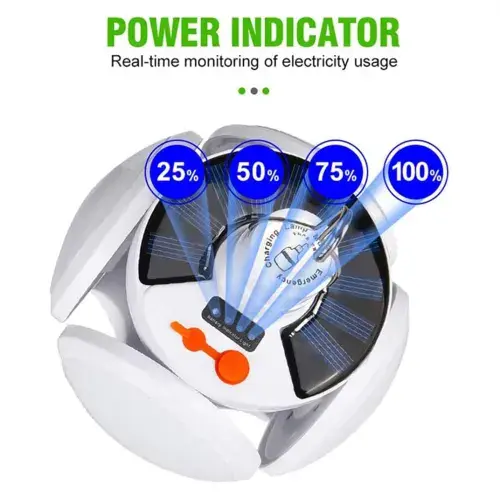 Solar Football Bulb Folding Solar Pendant Light with Hook for Home Garage Party Decoration