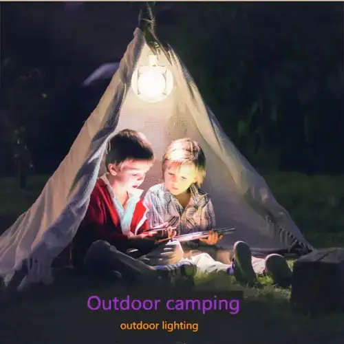 Solar Football Bulb Folding Solar Pendant Light with Hook for Home Garage Party Decoration