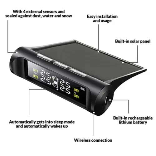 Wireless Tire Pressure Monitoring System Solar Powered TPMS