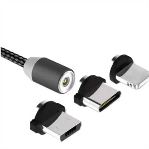 3-in-1 Fast Charging Nylon Braided Magnet Charger Cable