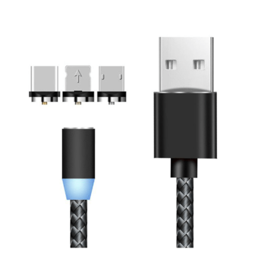3-in-1 Fast Charging Nylon Braided Magnet Charger Cable