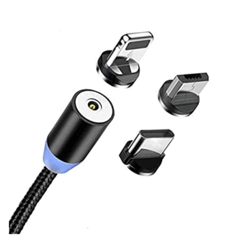 3-in-1 Fast Charging Nylon Braided Magnet Charger Cable