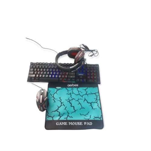 AB-D004 4-in-1 Gaming RGB Keyboard, Mouse, Headset and Mouse Pad Combo