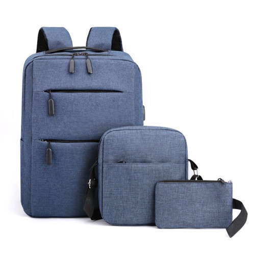 Fashion 3pcs laptop bag unisex 15 inch travel backpack with usb charging port