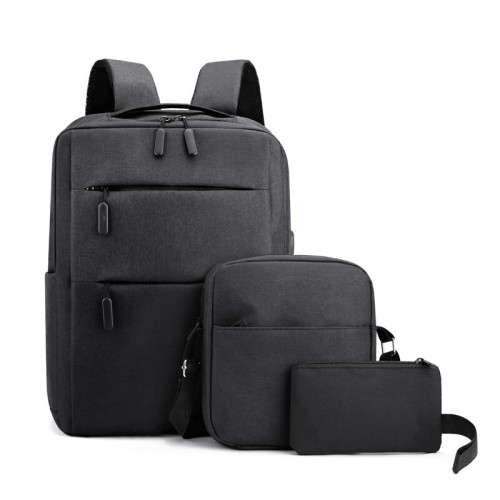 Fashion 3pcs laptop bag unisex 15 inch travel backpack with usb charging port