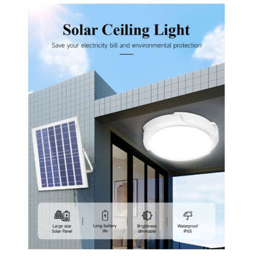 Solar Powered Ceiling Light With Solar Panel And Remote Control 40W