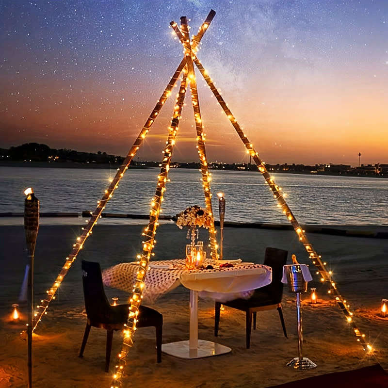 LED Light Waterproof Copper Wire Fairy Light Balcony Garden Decoration 10M Outdoor Solar