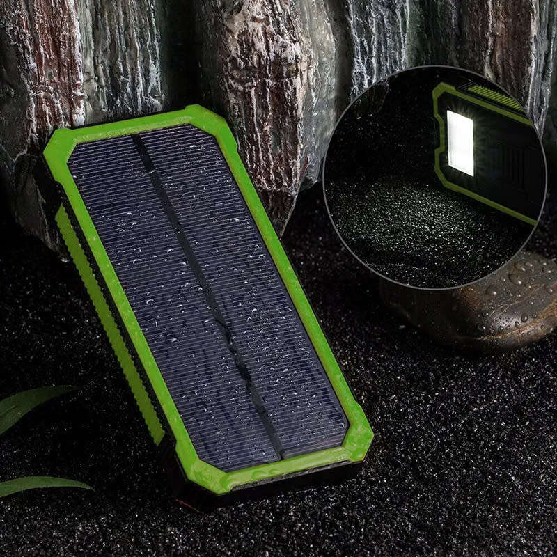 Waterproof Solar Dual USB Charger External Battery Smartphone Mini Power Bank