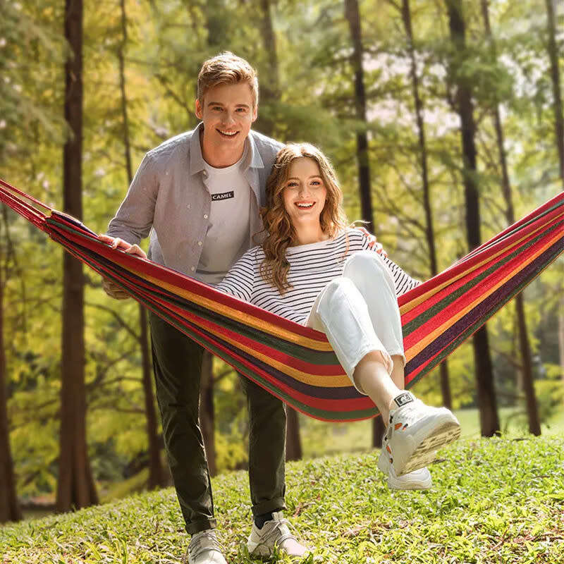 Outdoor Hammock Canvas Swing Thicken Anti-rollover Camping Adult Children`s Hanging Chair