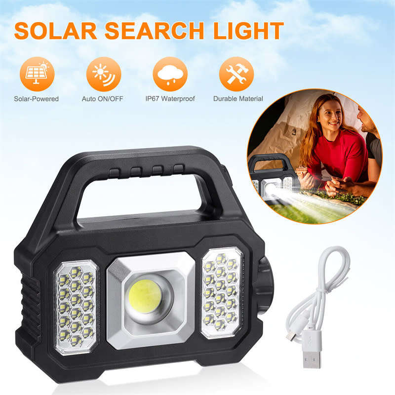 Solar Outdoor Portable Rechargeable Waterproof Multi-Function LED Work Light