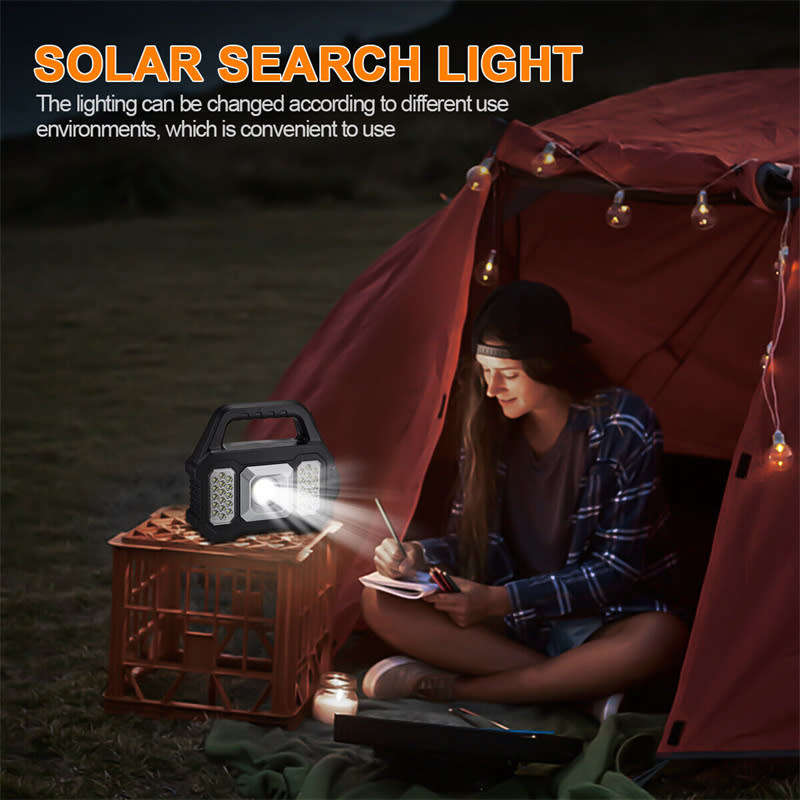 Solar Outdoor Portable Rechargeable Waterproof Multi-Function LED Work Light