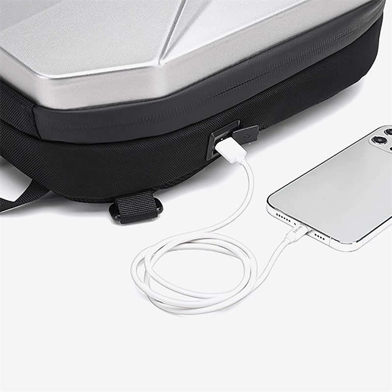 Waterproof Crossbody Shoulder Bag Hiking Hard Shell Chest Bag with USB Charging Port